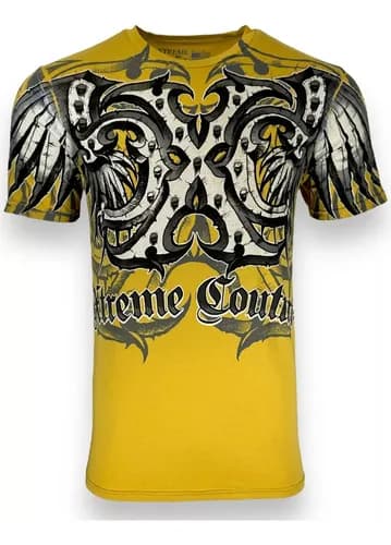 Remera Xtreme Couture By Affliction - A Pedido_exkarg Amarillo S 6