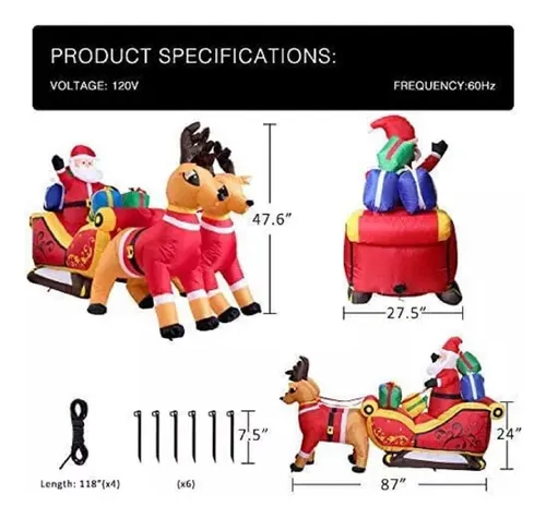 Papa Noel En Trineo - A Pedido_exkarg Rojo 6