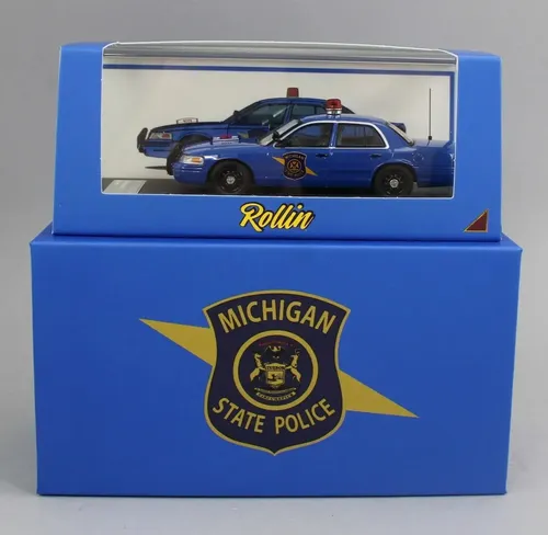 Auto 1:64 Michigan State Police Ford Crown - A Pedido_exkarg Azul 3