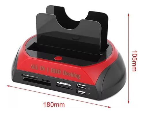 Lector De Disco Rigido Usb De Doble Bahía - A Pedido_exkarg Negro 7