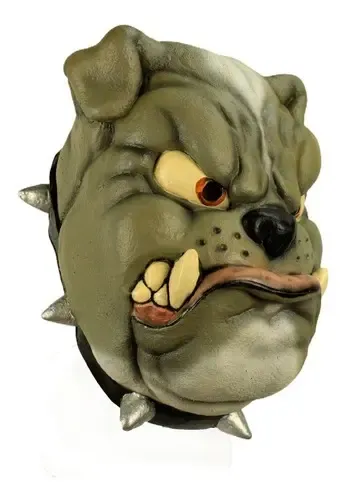 Máscara De Perro Bulldog Difraz Animales Halloween Mascotas Gris 3