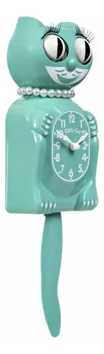 Reloj De Pâred Kit Kat Lady Ocean Waves - A Pedido_exkarg Verde Agua