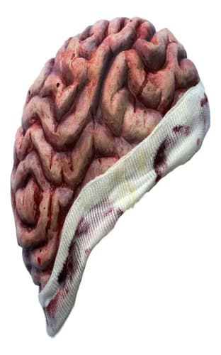 Mascara Casco Latex Cerebro Zombie Brain Cap Halloween Color Rosa 3