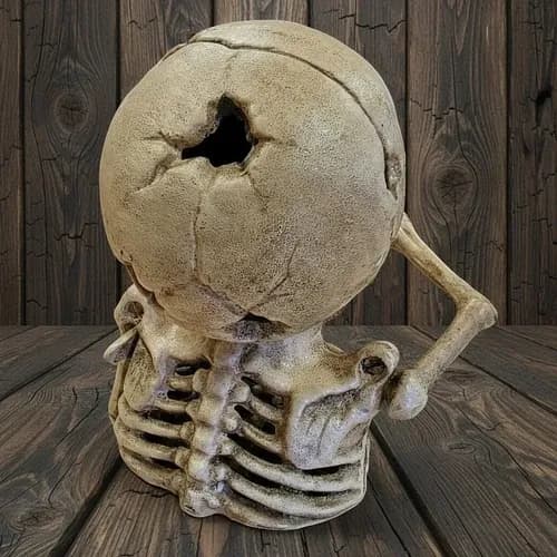 Alcancia Mecánica De Hierro De Calavera Tuerta - A Pedido X 4