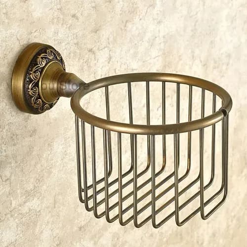 Porta Rollo Papel Higienico Brass Carved - A Pedido_exkarg Dorado 5