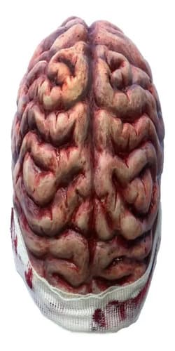 Mascara Casco Latex Cerebro Zombie Brain Cap Halloween Color Rosa 2