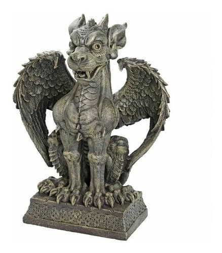Adorno Decorativo Katlot Boden Gargoyle - A Pedido_exkarg Gris/envejecido 6