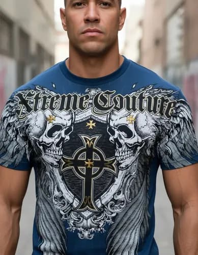 Remera Xtreme Couture Pulverize - A Pedido_exkarg Azul Xxxxx