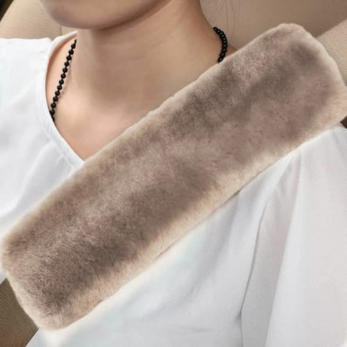 2 Fundas De Felpa P/ Cinturón De Seguridad Coche - A Pedido Beige 5