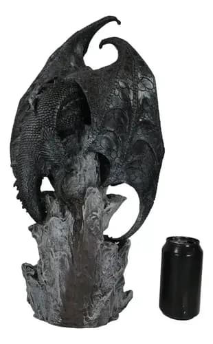 Estatua Large Euranius Drake Elder Dragon - A Pedido_exakrg Negro 2