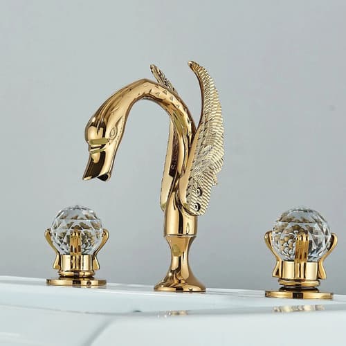 Set Griferia Grifo De Baño Gold Swan - A Pedido_exkarg Dorado