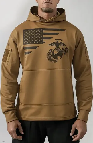 Hoodie Men's Us Flag Usmc - A Pedido_exkarg M Verde