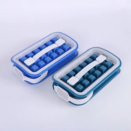 Molde De Silicona Para Cubitos De Hielo Con 36 Compartimento Color Azul 4