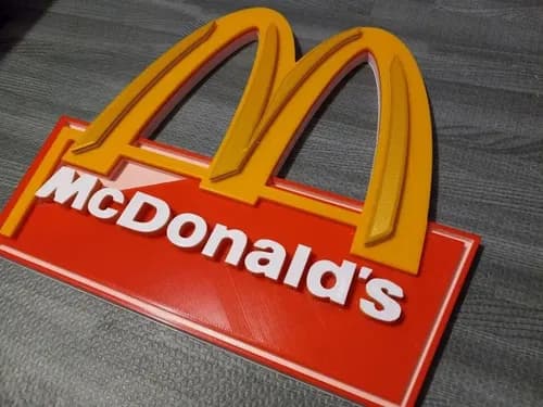 Cartel 3d Mc Donalds - A Pedido_exkarg Rojo 3