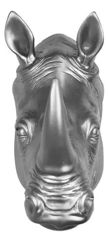 Cabeza Decorativa Rhinoceronte - A Pedido_exkarg Negro 8