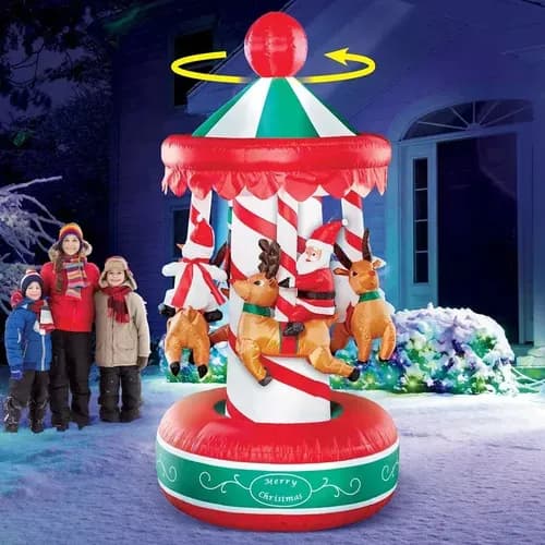 Papa Noel Inflable Carrousel - A Pedido_exkarg Rojo 4