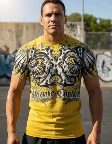 Remera Xtreme Couture By Affliction - A Pedido_exkarg Amarillo S