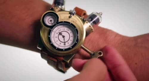 Reloj Analógico Steampunk Tesla - A Pedido_exkarg Marrón 3