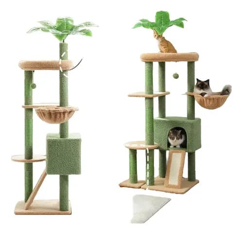 Rascador Para Gatos Tipo Torre - A Pedido_exkarg Verde