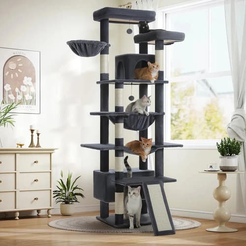 Rascador Para Gatos + Hamaca Grande - A Pedido_exkarg Gris 2