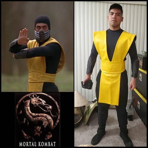 Disfraz Mortal Kombat Scorpion Yellow Ninja - A Pedido Amarillo M 4
