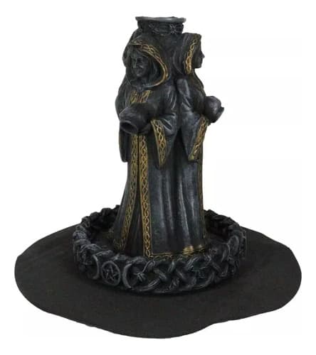 Porta Incienso Wicca Luna Diosa Doncella  - A Pedido_exkarg Negro 3