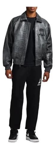 Campera Men's Avirex Distressed Crocodile - A Pedido Negro 38 2