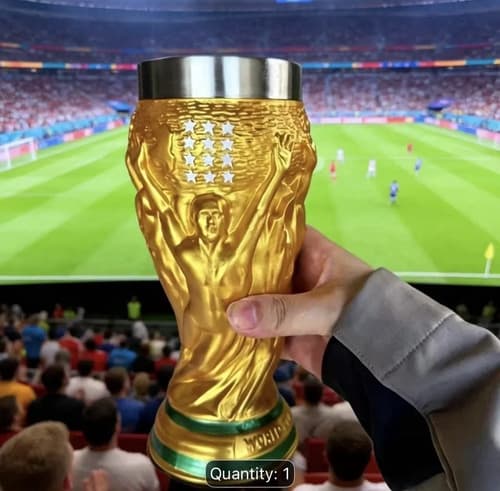 Jarra De Cerveza Trofeo De La Copa Mundial  - A Pedido Dorado 2