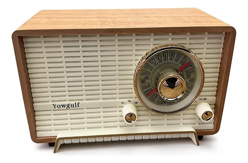 Radio De Mesa De Madera Con Altavoz Bluetooth - A Pedido Crema