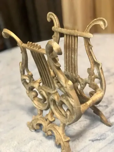 Revistero Vintage Cast Metal Harp - A Pedido_exkarg 3