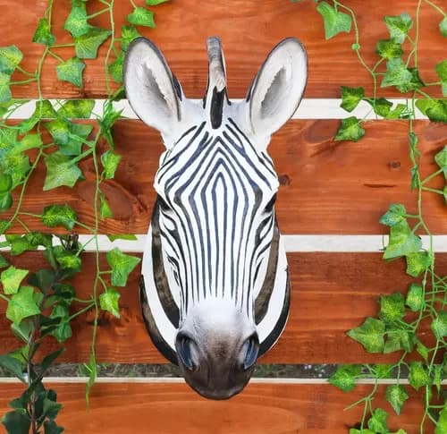 Estatua Cabeza Zebra Decorativa - A Pedido_exkarg Blanco 2