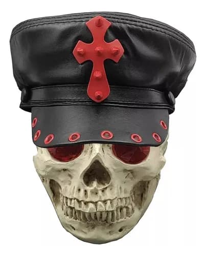Gorra Cuero Punk Biker - A Pedido_exkarg Negro M