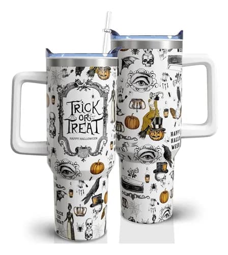 Vaso De Halloween De 40 Oz, Estilo Gótico - A Pedido_exkarg Blanco