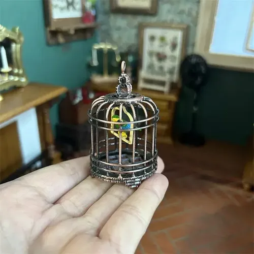 Jaula De Pajaros Casa De Muñecas - A Pedido_exkarg Marrón 4