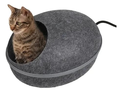 Cueva Para Gatos Con Calefacción - A Pedido_exkarg Gris