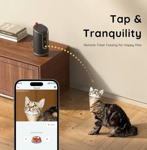Camara Hd Smart Para Mascotas - A Pedido Negro 4