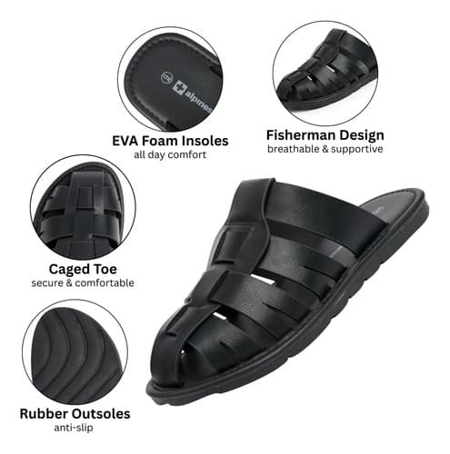 Sandalias De Pescador Alpine Swiss Marlin - A Pedido_exkarg Negro 41 Ar 5