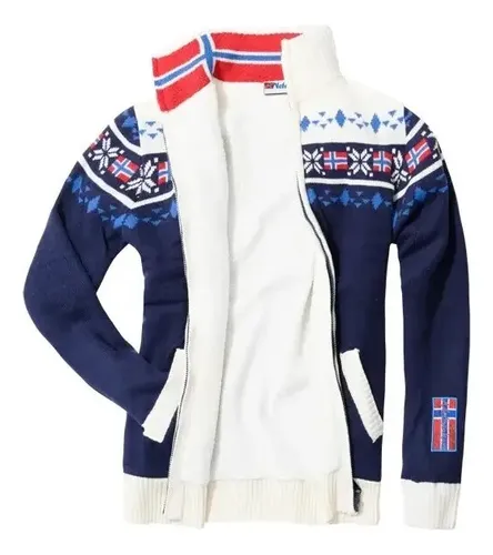 Cardigan Nebulus Men's Norwegian Warm - A Pedido_exkarg Azul 38 2