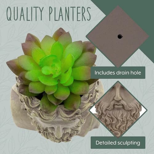 Maceta Decorativa Zeus Esterno Mini 12.4cm Resina Gris Gris 7