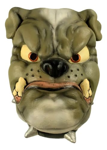 Máscara De Perro Bulldog Difraz Animales Halloween Mascotas Gris 5