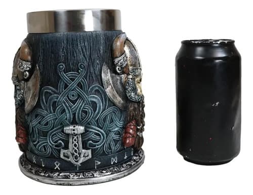 Taza De Cafe Gothic Viking Horned Warrior - A Pedido_exkarg Azul 4