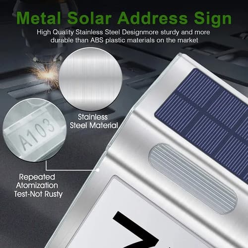 Cartel Numeracion Casa Solar - A Pedido_exkarg Plateado 5