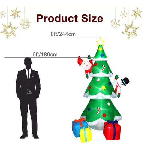 Papa Noel Inflable 8f Arbol Xmas - A Pedido_exkarg Verde 2
