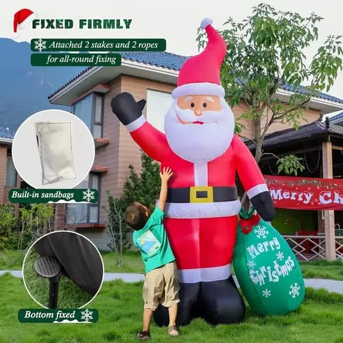 Papa Noel Inflable 7 Ft Gift Bag - A Pedido_exkarg Rojo 3