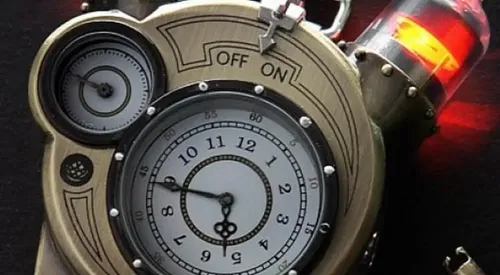 Reloj Analógico Steampunk Tesla - A Pedido_exkarg Marrón 4
