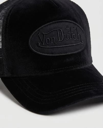 Gorra Von Dutch Triple Black Velvet Patch - A Pedido Negro M 7