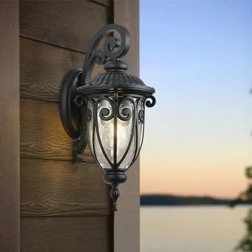 Farol Antique Black Outdoor Wall Light Fixture - A Pedido Negro 3