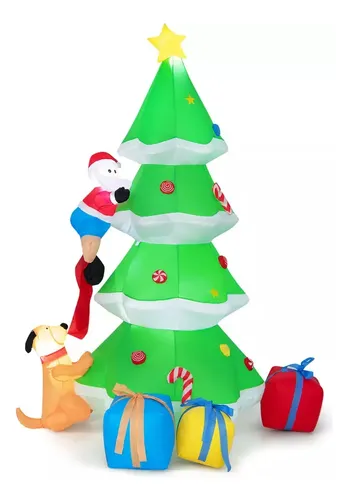 Papa Noel Inflable Arbol De Navidad - A Pedido_exkarg Verde
