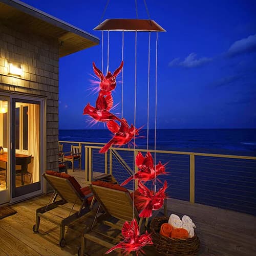 Campanas De Viento, Luces Led - A Pedido_exkarg Rojo 3