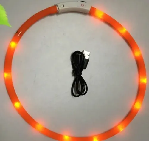 Collar Led Silicona Con Luz Para Gatos - A Pedido_exkarg Rojo 6